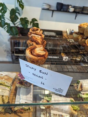 Sticky buns! at The Corner Store Cafe in Dunedin