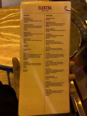 Menu #Veganuary at Elektra Punk & Food in Bogota