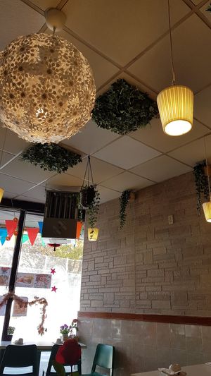 It's warm and cozy in here. at Veggie Lin Garden in Astoria