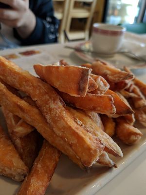 One of the best sweet fries I've had at Veggie Lin Garden in Astoria