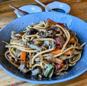 Yaki soba was pretty great at Nana Veg in Salvador