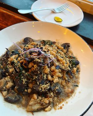 Wild mushroom, white bean and kale cassoulet   at Pickled Fish in Long Beach