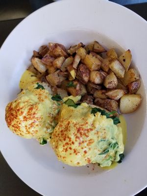 Their delicious Benedict at Blossoming Lotus - Irvington in Portland