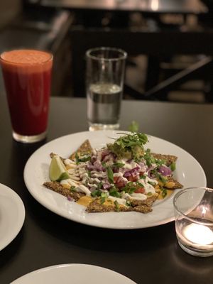 Raw nachos at Blossoming Lotus - Irvington in Portland