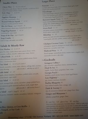 Menu at Blossoming Lotus - Irvington in Portland