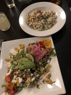 Taco salad and lemon pasta  at Blossoming Lotus - Irvington in Portland