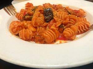 Eggplant pasta at Blossoming Lotus - Irvington in Portland