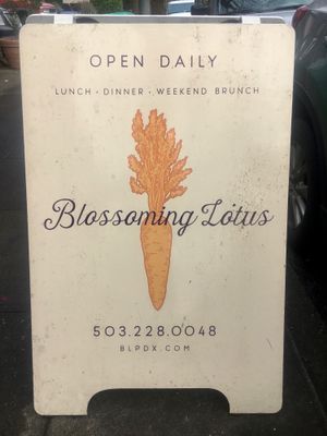 Sandwich board at Blossoming Lotus - Irvington in Portland