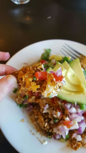 Raw nacho bite at Blossoming Lotus - Irvington in Portland