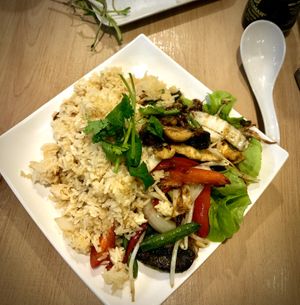 Chilli basil rice stir fry vegan at Saigon Chopsticks in The Entrance