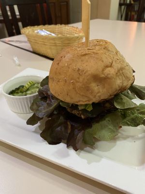 Bean burger galore  at Shewe Vegan & Vegetarian Cafe in Chiang Mai