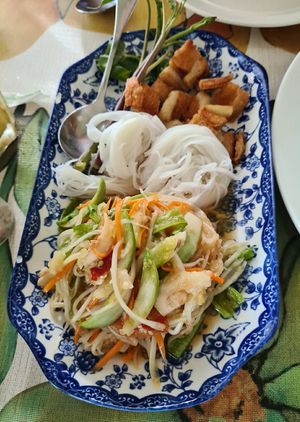 Papaya salad at Shewe Vegan & Vegetarian Cafe in Chiang Mai