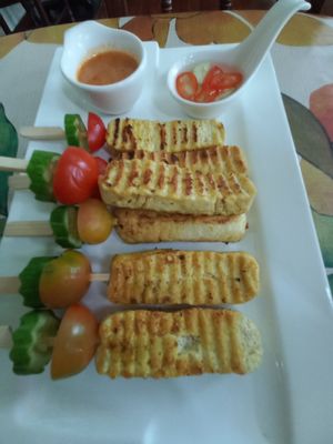 Tofu satay at Shewe Vegan & Vegetarian Cafe in Chiang Mai