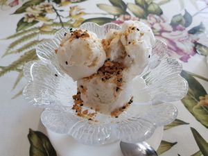 Coconut ice-cream at Shewe Vegan & Vegetarian Cafe in Chiang Mai