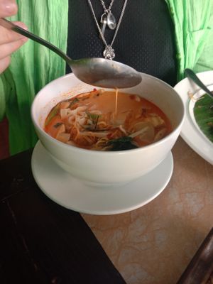 Tom yum at Shewe Vegan & Vegetarian Cafe in Chiang Mai
