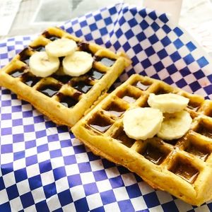 Waffles veganos at La Ruta del Chai in Mexico City