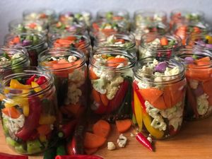 Vegetables pickled  at The Kitchen at Yenakat in Bangkok