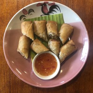 Vegetables spring roll  at The Kitchen at Yenakat in Bangkok
