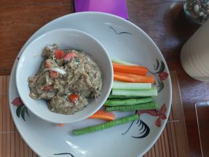 eggplant salad at The Kitchen at Yenakat in Bangkok