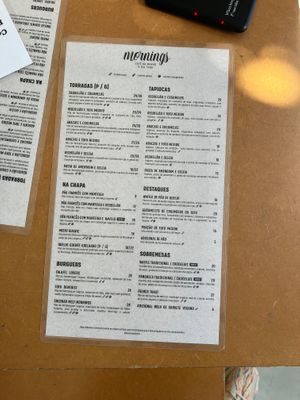 Cardápio 1/2, setembro/23 at Mornings in Curitiba