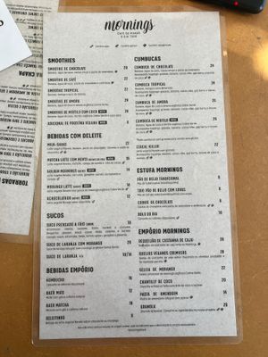 Cardápio 2/2, setembro/23 at Mornings in Curitiba