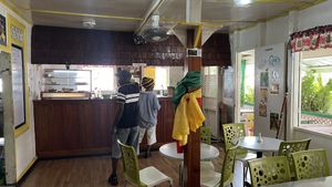 The bar  at StarLine Ital Kitchen in Roseau