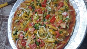 Veggie pizza at StarLine Ital Kitchen in Roseau