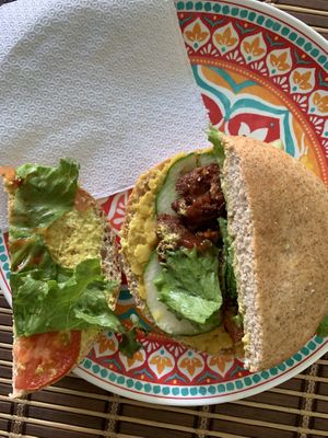 Vegan sandwich  at StarLine Ital Kitchen in Roseau