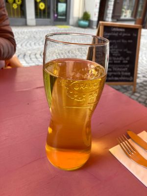Homemade curcuma (turmeric) lemonade  at April in Feldkirch