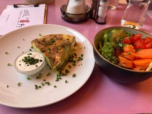 Feta tortilla and salad at April in Feldkirch