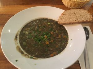 brown lentil stew at April in Feldkirch
