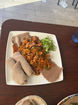 Mushroom Awze Bits  at Haleluya Ethiopian Gourmet in Fremont