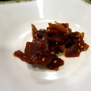 think these were good..  soaked in soy sauce at Dotori Kalguksu in Seoul