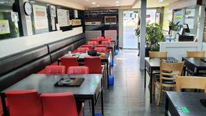interior of location - main seating area at Dotori Kalguksu in Seoul