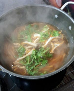 vegan Dotori Kalguksu (acorn noodle soup) at Dotori Kalguksu in Seoul