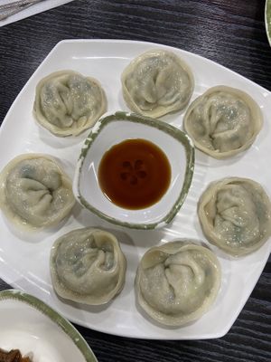 Mushroom dumplings, they only have veggie dumplings here   at Dotori Kalguksu in Seoul