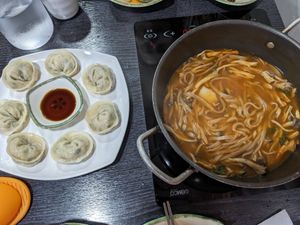 After cooking at Dotori Kalguksu in Seoul