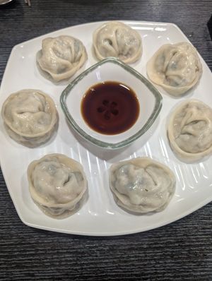 Vegan mandu (dumplings) at Dotori Kalguksu in Seoul