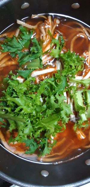 A close up picture at Dotori Kalguksu in Seoul