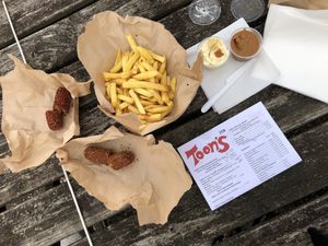 Japanse + Thaise kroket (Thaise = pittig)  at Toon's in Hengelo