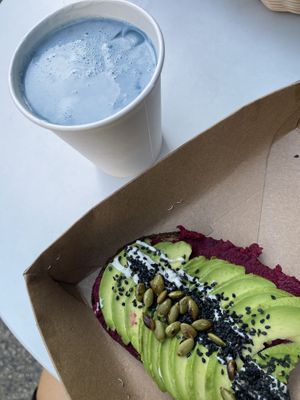 Mermaid latte with oat milk  at UT47 Manhattan in New York City