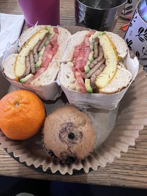 Vegan bacon with just egg ,avocado,and cheese  at UT47 Manhattan in New York City