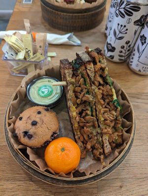 Breakfast chicken sandwich at UT47 Manhattan in New York City