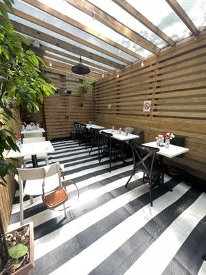 Outdoor covered seating  at UT47 Manhattan in New York City