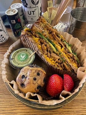 Vegan Soy Chicken Panini at UT47 Manhattan in New York City