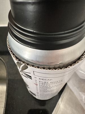 Maple latte with oat milk packaged so it doesn’t spill  at UT47 Manhattan in New York City