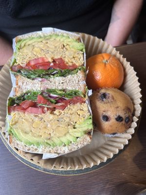 Chickpea sandwichh  at UT47 Manhattan in New York City
