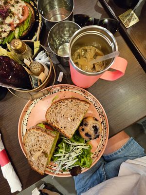 Avocado Chickpea Sandwich (16) and Coldbrew with Soymilk at UT47 Manhattan in New York City