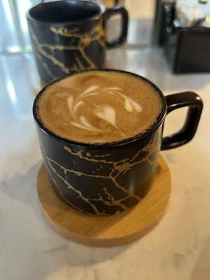 Cortado with cute artwork   at UT47 Manhattan in New York City