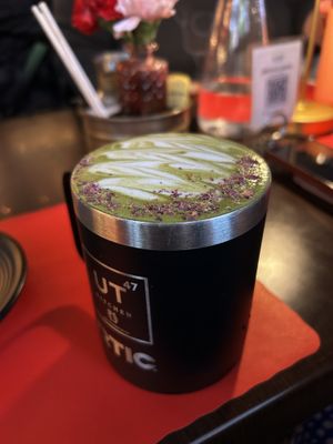 Oat milk matcha lattee  at UT47 Manhattan in New York City